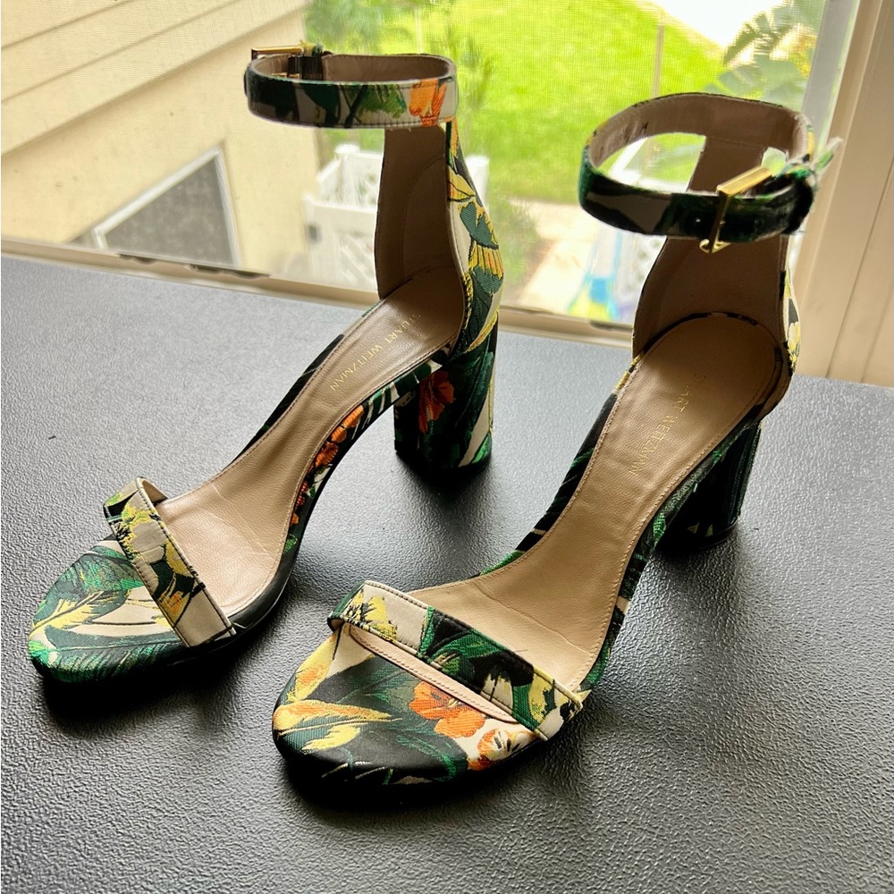 Stuart Weitzman floral heels, women’s size 6.5